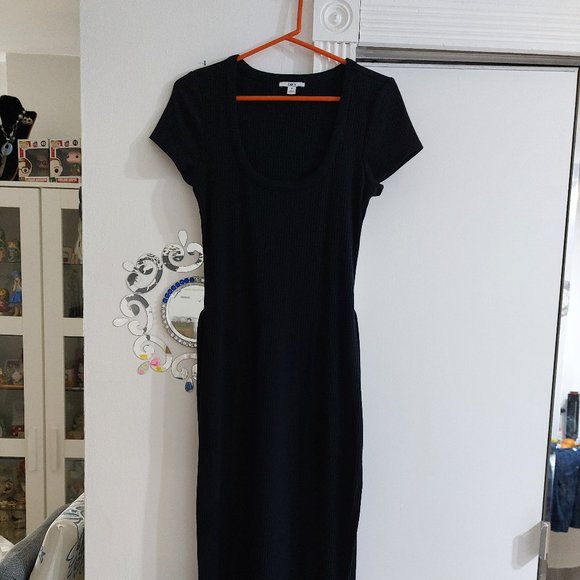 Bar III Short Sleeve Long Flattering Dress Soft Comfortable Black Size MEDIUM - Picture 1 of 12